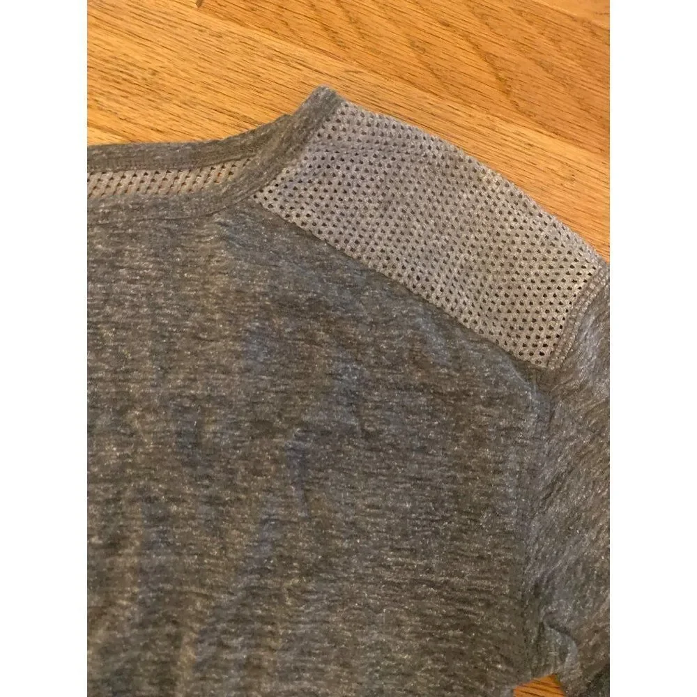 Cynthia Rowley women's casual grey cotton blend mesh shoulders shirt size large - Picture 3 of 9